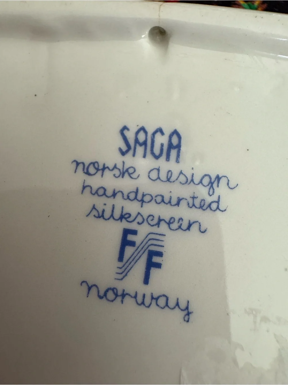 Vintage SAGA Figgio Flint Norway Norsk Design 4” x 4” Trinket Dish Wall Hanging